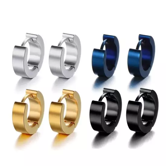 9mm Surgical Steel Huggie Hoop Clip Punk Earrings Men Women earrings New