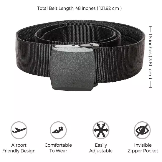 Men Nylon Anti Theft Travel Security Belt Military Tactical Hidden Money Belt US