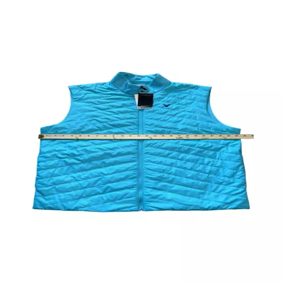 New $88 Callaway Full Zip Quilted Golf Puffer Vest Scuba Blue Men’s Size XL Aqua