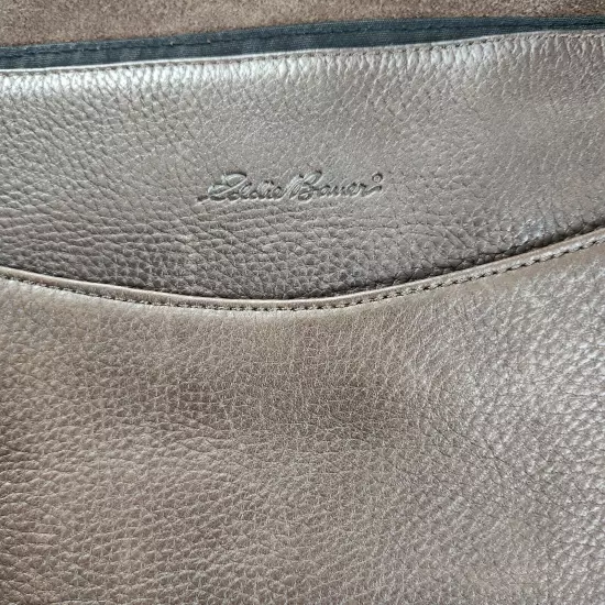 Eddie Bauer Genuine Leather Messenger Bag Dark Brown Flap Crossbody