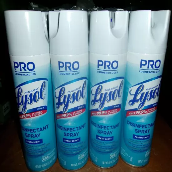 Professional LYSOL Brand (4) 19 oz. Aerosol Spray - Fresh Scent (4/CT) New