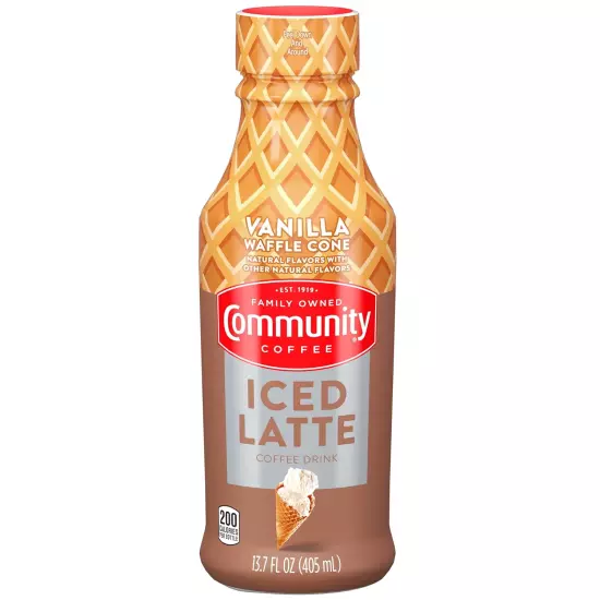 Vanilla Waffle Cone Iced Latte Ready to Drink, 13.7 Ounce Bottle