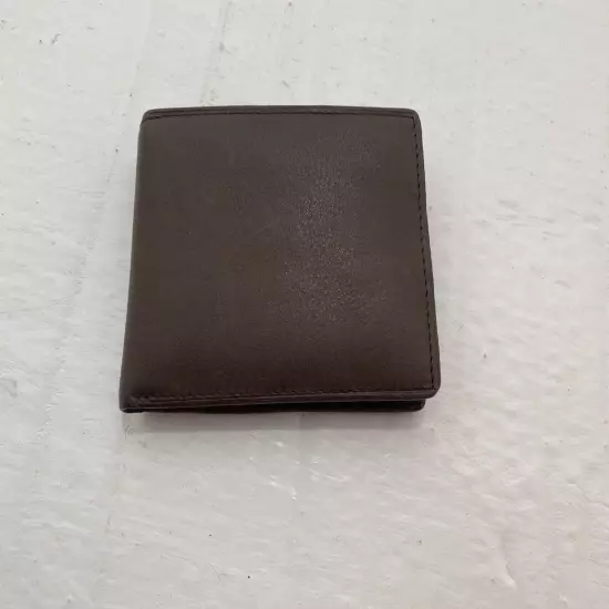 Brown Leather Men's Bifold Billfold with removable Card Wallet