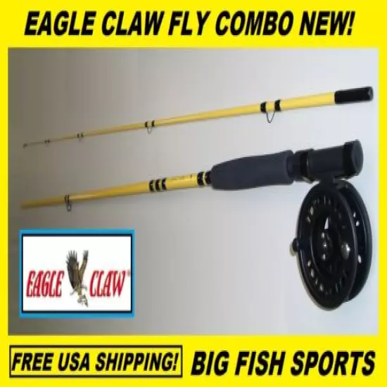 EAGLE CLAW Fly Fishing Combo 2-piece 8-feet 6-inch #MS6025 FREE USA SHIPPING!