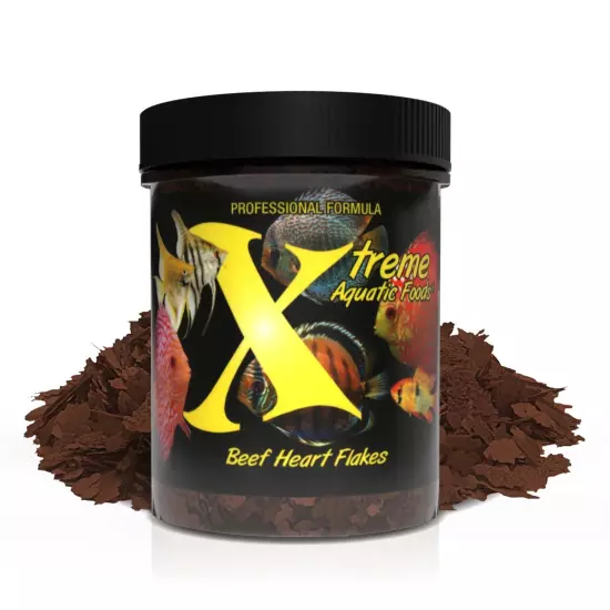 Xtreme Beef Heart Flakes - High Protein, Nutrient-Dense for Tropical & Freshw...