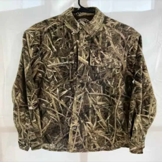 Mack’s Prairie Wings MPW Medium Hunt Camouflage Button Down Fleece Shirt Jacket