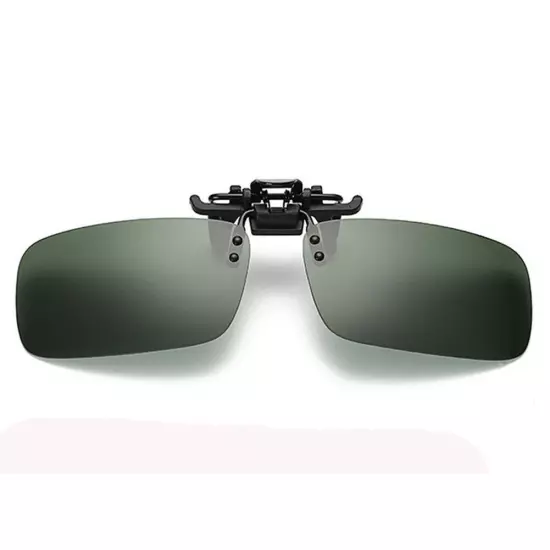 Mens Polarized Day Night Vision Flip-up Clip-on Lens Driving Glasses Sunglasses