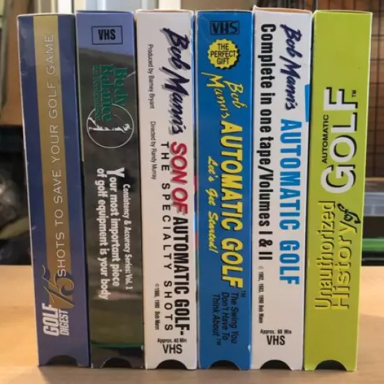 Lot of 6 Golf Sports Instructional VHS Bob Mann Golf Digest Body Balance 