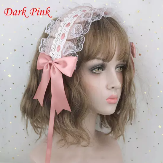 Lolita Lace Hair Hoop Women Girl Cosplay Headband Women Bowknot Hair Accessory