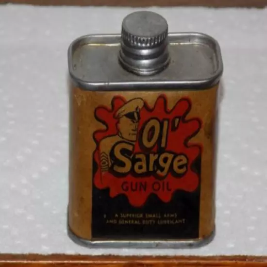 Vintage Ol’ Sarge Gun Oil Small Empty Oil Can