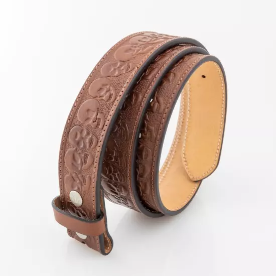 Genuine Leather Belt Strap, Western Full Grain Carved One Piece Leather Belt