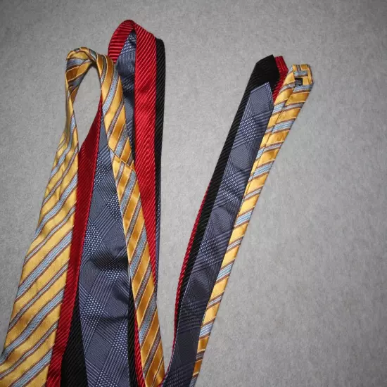 LOT of 4 DAVID DONAHUE Silk Ties Red Black Yellow and a Blue Plaid