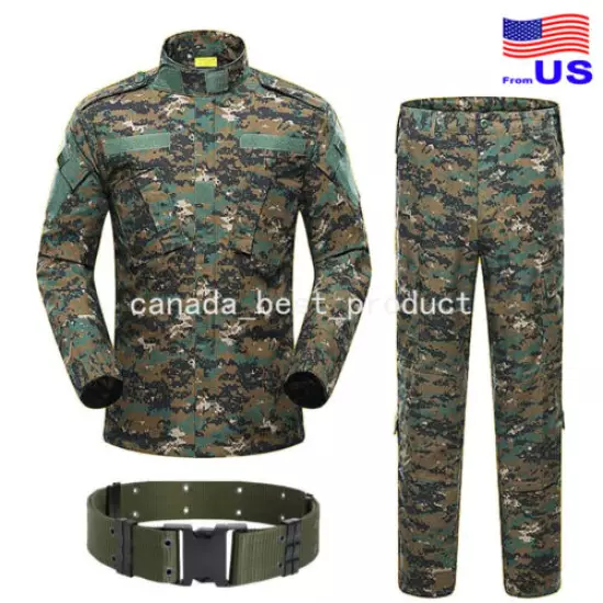 Men Tactical Military BDU Combat Uniform Jacket Shirt & Pants Suit DW USA