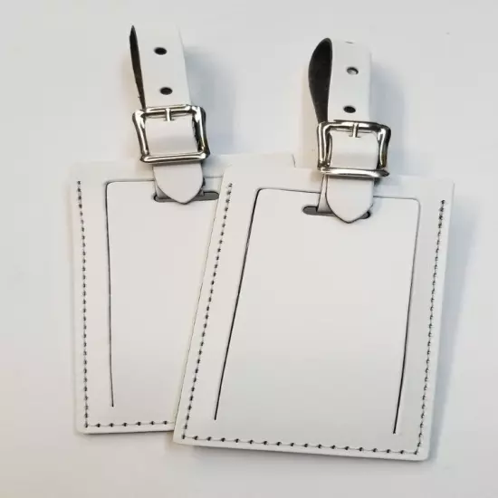 Curry's Leather Travel ID Business Card Luggage Tag Lot of 2 Made in the USA