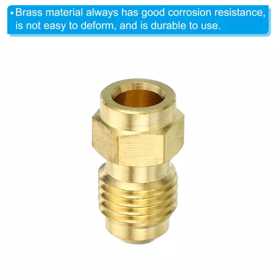 1/4 SAE Male Thread Brass Flare Tube Fitting 4 Pack Pipe Adapter Connector