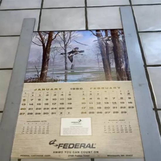 1980 Federal Cartridge Co Ammunition Minneapolis Advertising Calendar MAASS