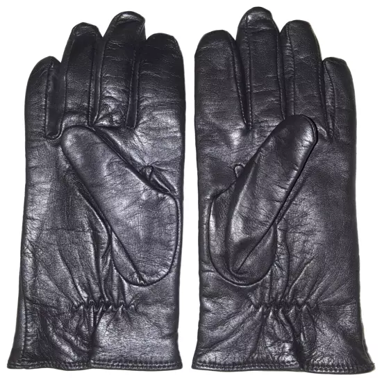 Charter Club wool-blend lined black leather gloves womens size XL