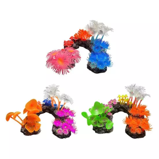 Simulated Silicone Coral Fish Tank Landscape Decoration L7Q3