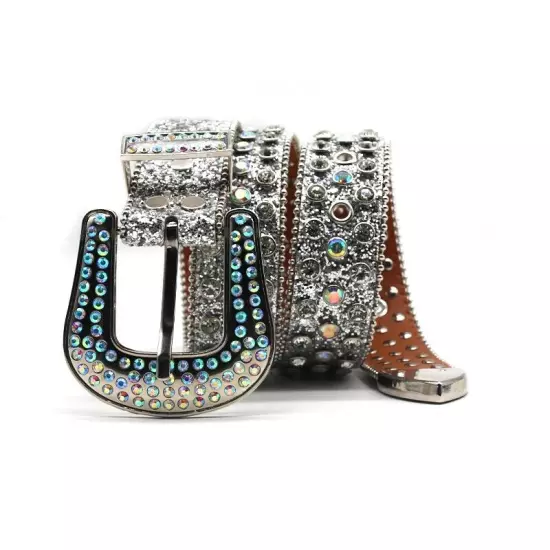 Y2k Cowboy Crystal Fashion Diamond Studded Belt Rhinestones Belt For Jean Belts