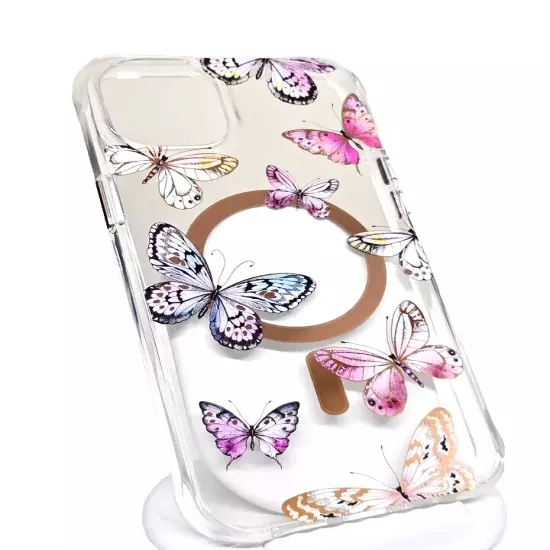 Karma by Body Glove Pink Butterflies with Magsafe Case - iPhone 14 Plus (6.7")