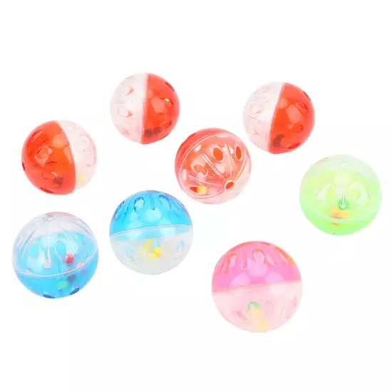 10pcs Bird Toys Ball Colorful Plastic Bird Jingle Balls Cage Accessories