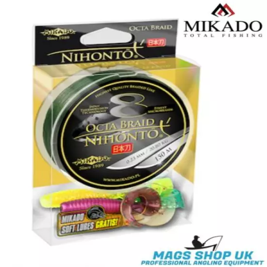 MIKADO ''8 OCTA BRAID NIHONTO''150 METERS FISHING BRAID LINE+ FREE TWISTER LURES