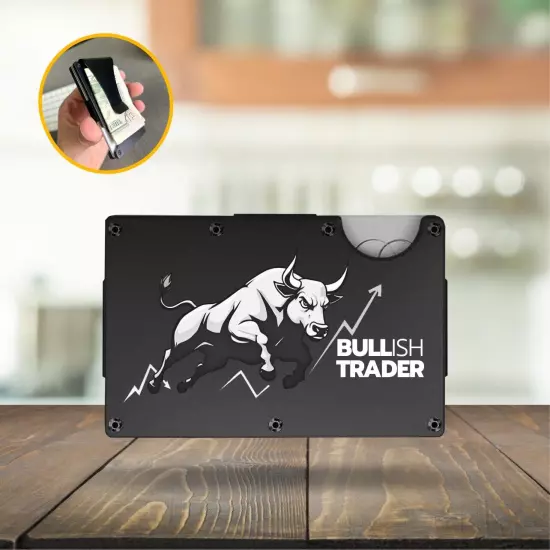 Metal RFID Blocking Men's Wallet For Investors Stock Market Traders