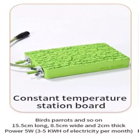 NEW Bird Constant Temperature Station Board Heater Warmer for Cage NO ADAPTER