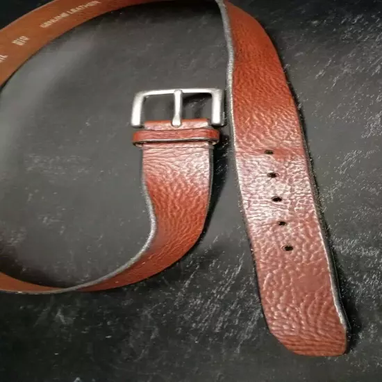 Mens Brown Leather Fossil Belt Sz 42