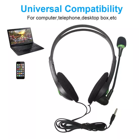 USB Headset with Microphone Computer Headphones for Laptop PC Call Center Work