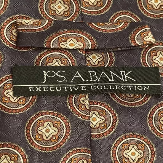 Jos. A. Bank Executive Collection Black Orange Hand Made 100% Silk Made In China