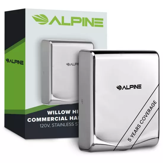 Alpine Commercial Hand Dryer with HEPA Filter, 8 Seconds Extreme Speed Electric