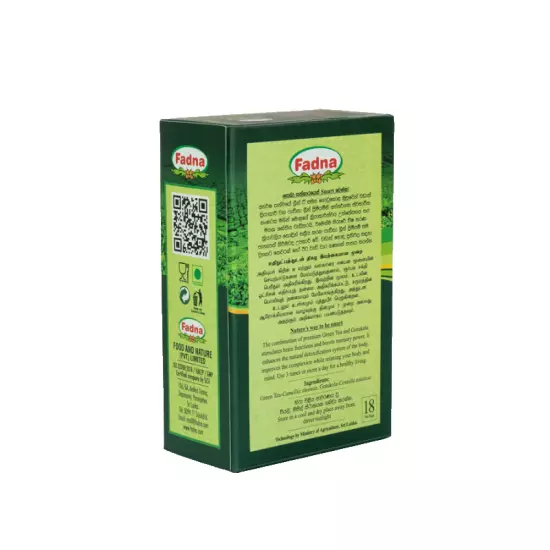 Ceylon Tea Fadna Green tea With gotukola Extract 100% Natural Herbal tea Bags