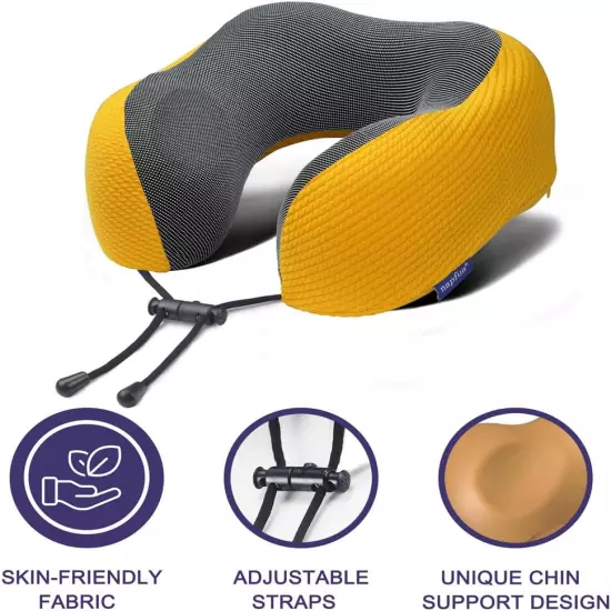 Neck Pillow for Traveling, Upgraded Travel Neck Pillow for Airplane 100% Pure Me