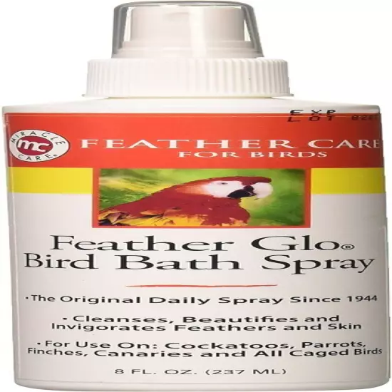 Feather Glo Bird Bath Spray, 8-Ounce Bird Feather Spray, Bird Bath, Parrot Bath