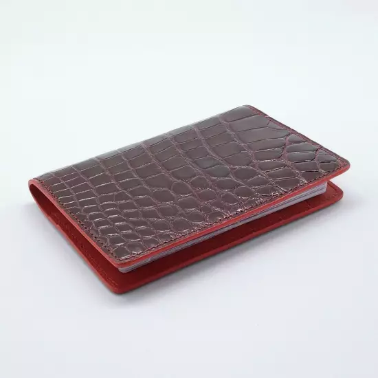 Handmade Genuine wine red Crocodile passport holder case Free economy shipping