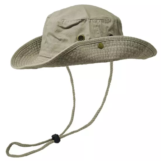 Unisex 100% Cotton Bucket Hat Fishing Camping Safari Boonie Sun Brim Summer Cap