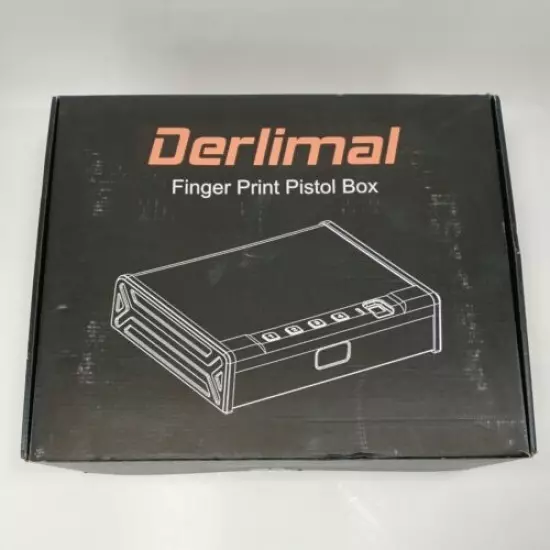 Derlimal Gun Safe for Pistols, Biometric Fingerprint Quick Access Lock, black 