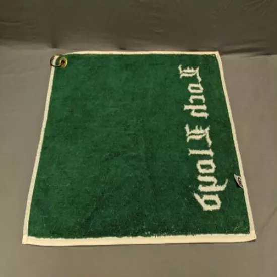 LOCH LOYD KC Qti Sports Inc Clip On Golf Towel 100% Cotton White Green EUC 