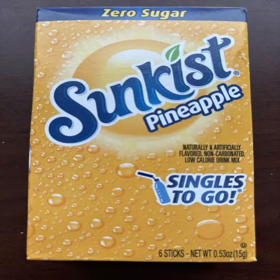 Sunkist Pineapple Sugar Free Drink Mix Singles to go