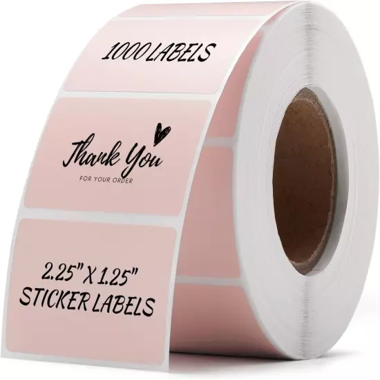 OFFNOVA 2.25"x 1.25" Thermal Direct Labels, Roll of 1000 2.25”x1.25”, Pink 