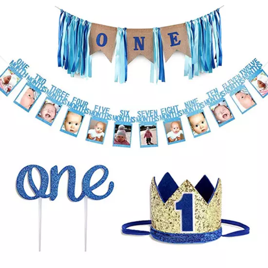 1st Birthday Decoration Set and Crown First Birthday Decoration birthday party