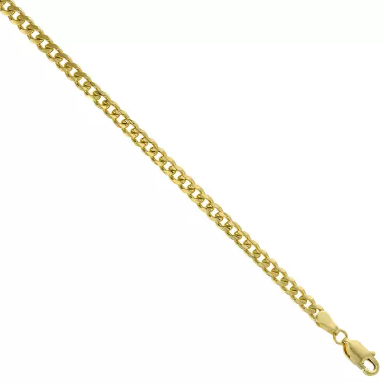 14K Yellow Gold Solid 2.7mm-6mm Miami Cuban Chain Link Necklace Bracelet 7"-30"