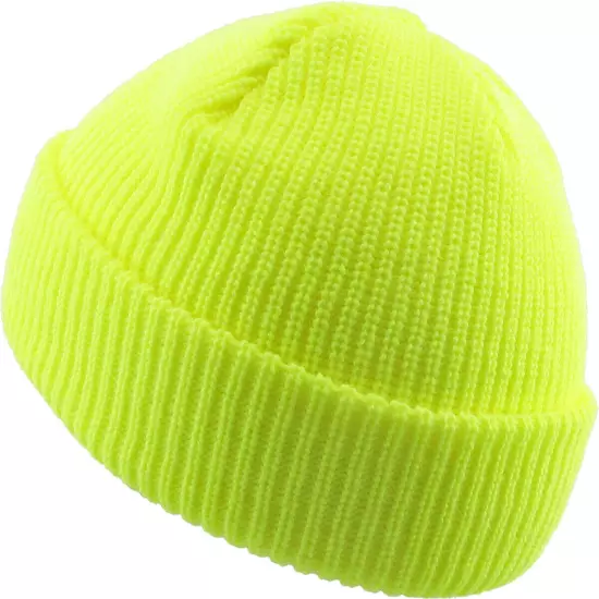 Warm Winter Knit Cuff Beanie Cap Fisherman Watch Cap Daily Ski Hat Skully