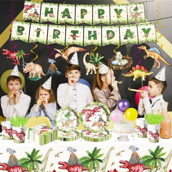 Dinosaur Birthday Party Supplies Jurassic Dinosaur Theme Tableware Included