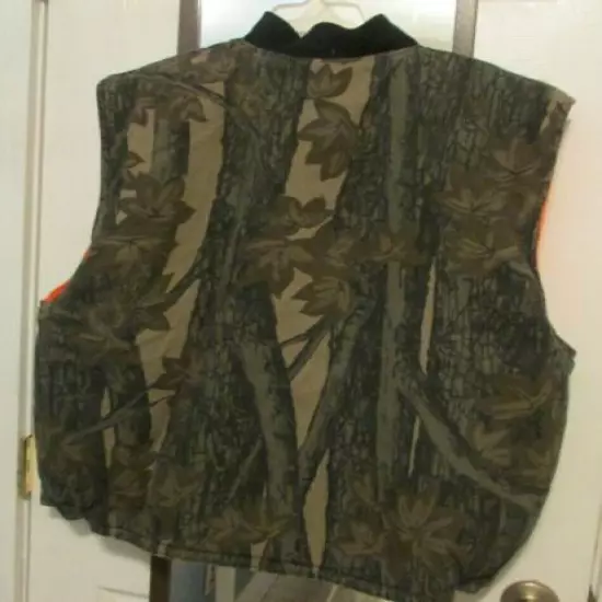 BUSHMASTER REVERSIBLE TREBARK CAMOUFLAGE ORANGE HUNTING VEST XXL