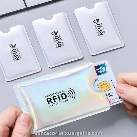 RFID BLUE, 1 (ONE) SLEEVE BLOCKING CREDIT/DEBIT/ID CARD ANTI-THEFT SHIELD