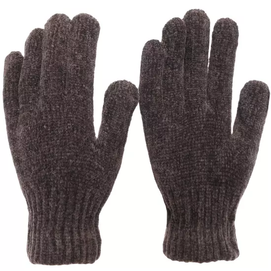 Women's Soft and Stretchy Chenille Basic Winter Magic Gloves