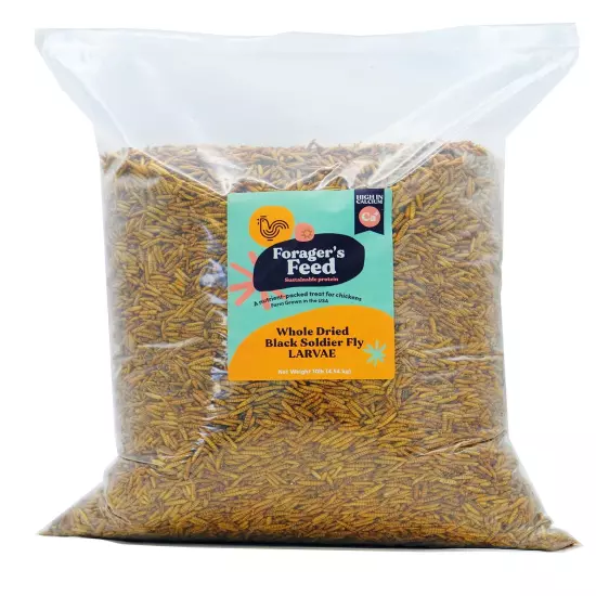 Foragers Feed Whole Dried Black Soldier Fly Larvae, 100% All Natural, Non-GMO,