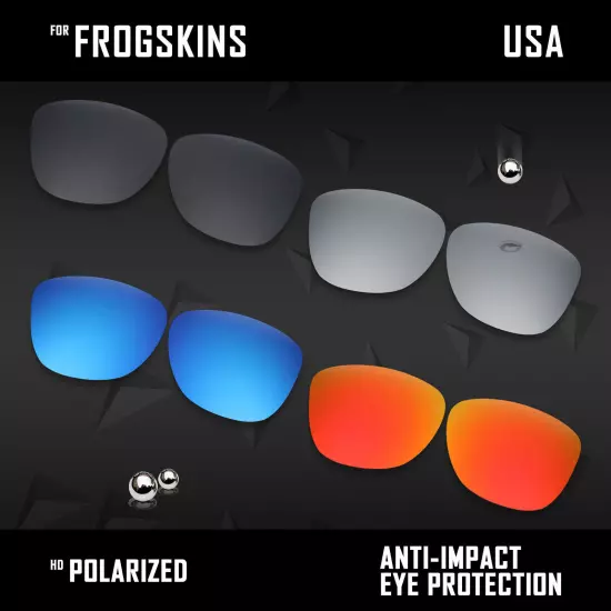 Anti Scratch Polarized Replacement Lenses for-Oakley Frogskins OO9013 Options